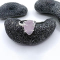 Very Rare Lavender Sea Glass ring in Sterling Silver with 2mm Topaz - Isla Oddball