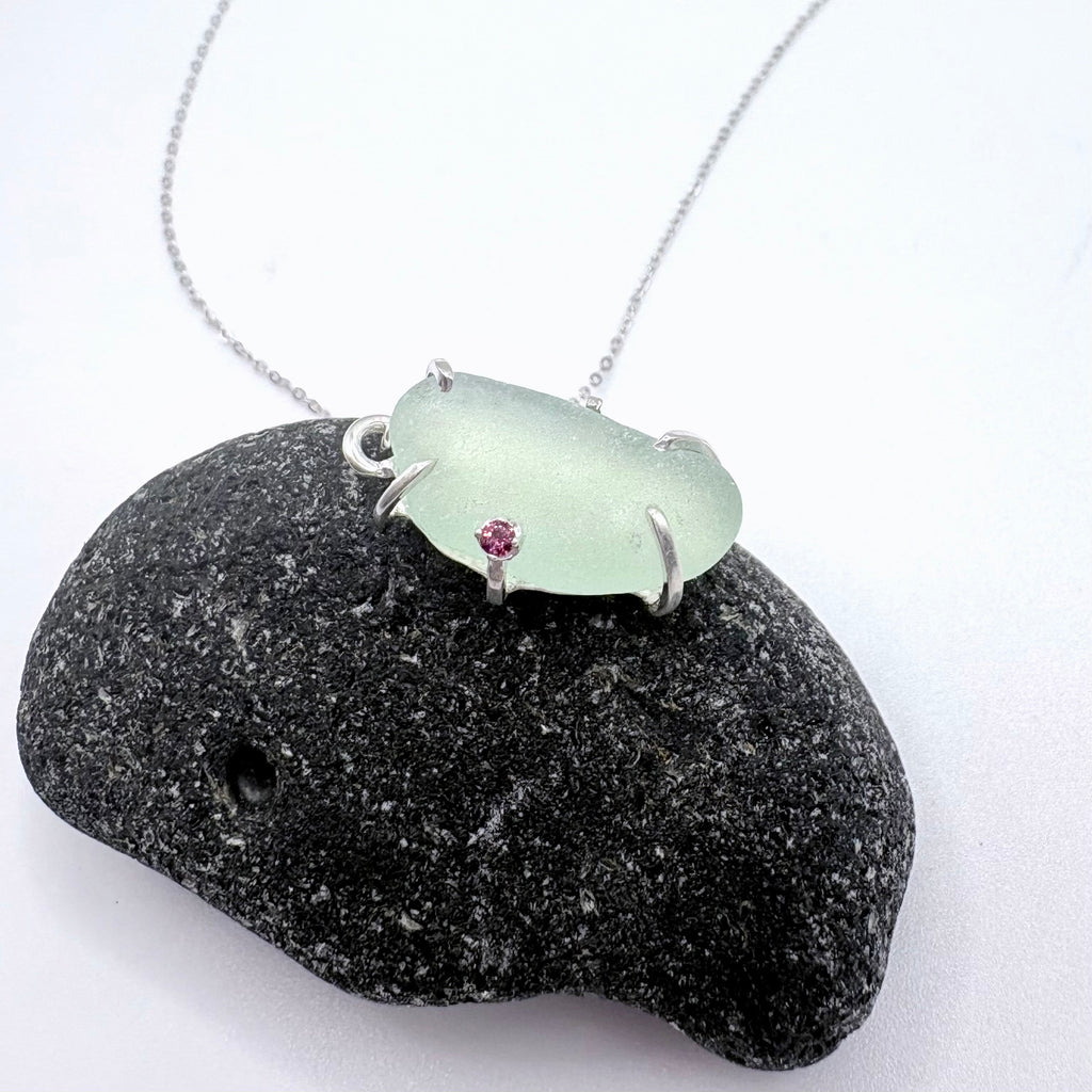 Pretty in Pink Seaglass Necklace