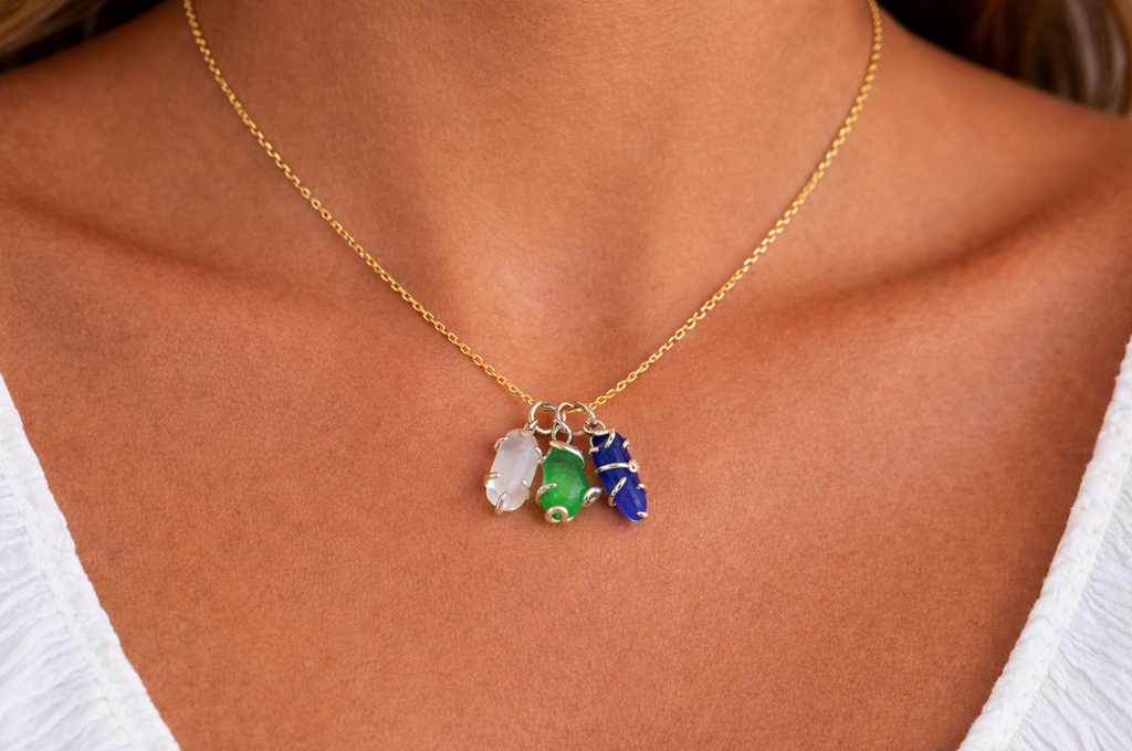Seaglass Necklace 14K Gold-filled 18" Chain